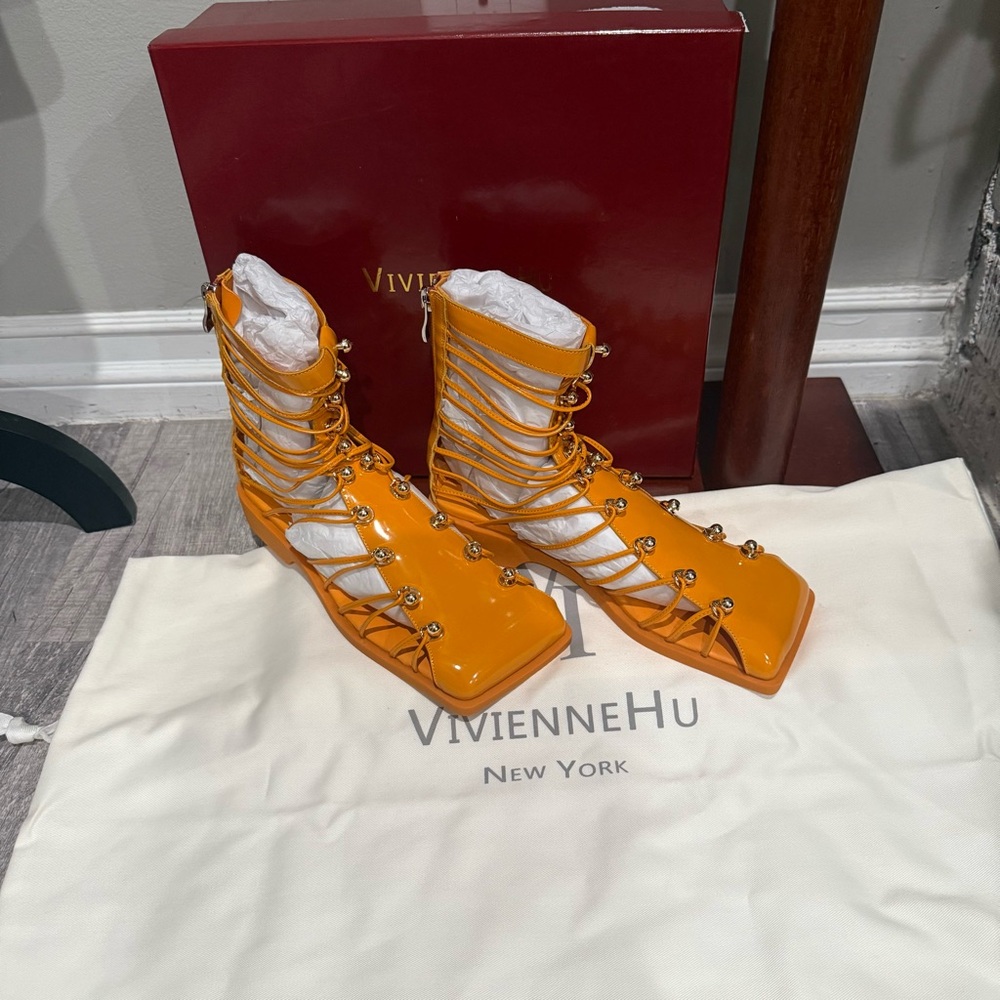 VIVIENNE HU New York Studded‎ Leather Ankle Boots